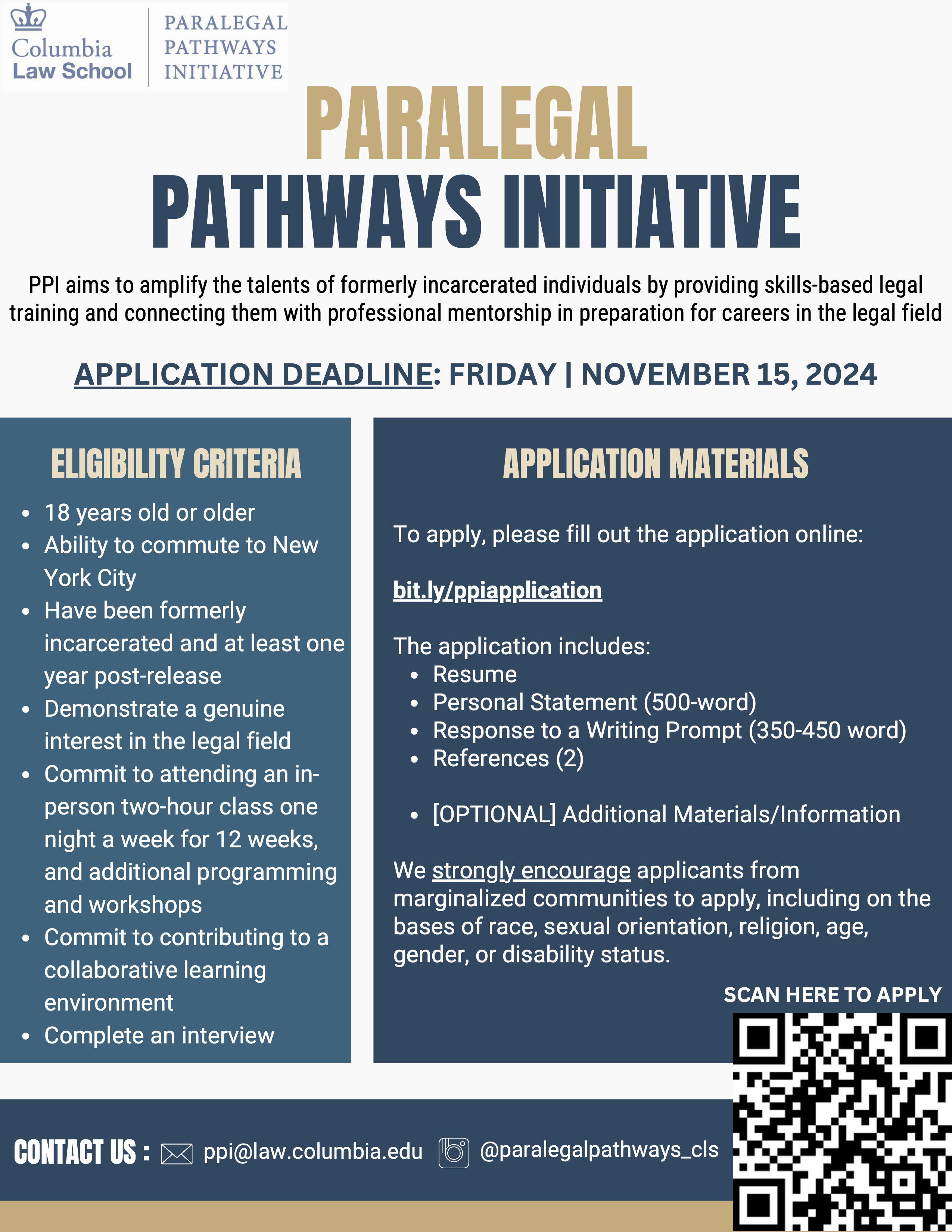 Columbia Law School&rsquo;s Paralegal Pathways Initiative: Applications 